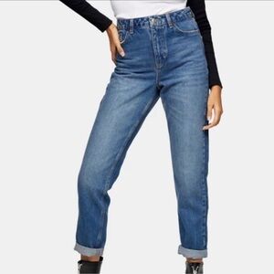 NWT {Topshop} High Waisted Taper Mom Jeans